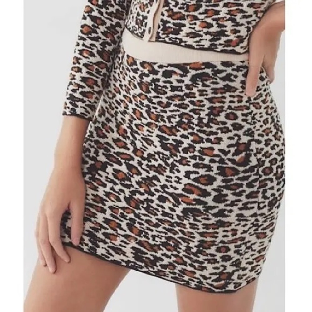 Urban Outfitters Jodi Cheetah Print Knit Mini Skirt
